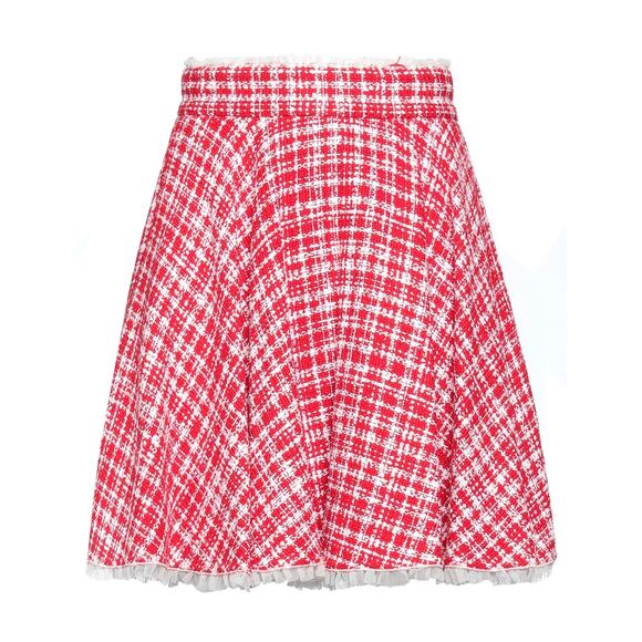 NWT Dolce & Gabbana Red White Tweed Circle Mini Skirt IT 38 US XS - Picture 2 of 12